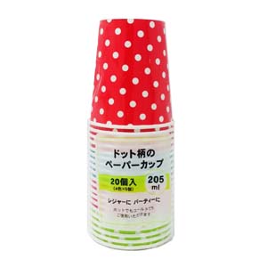 ドット柄のペーパーカップ
